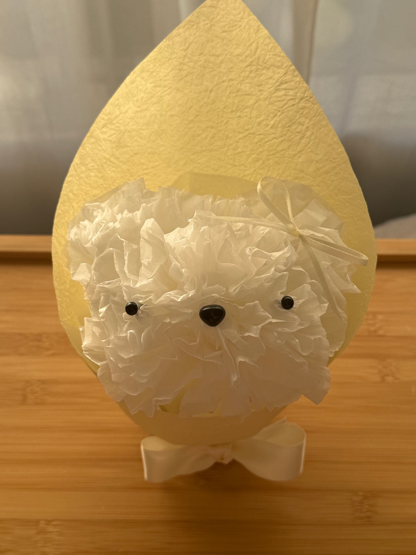 White Puppy with a Bow ૮₍ ´ ꒳ `₎ა (Light Yellow)