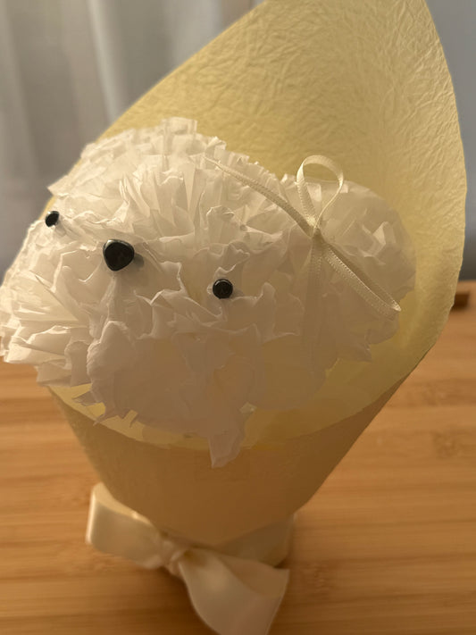 White Puppy with a Bow ૮₍ ´ ꒳ `₎ა (Light Yellow)