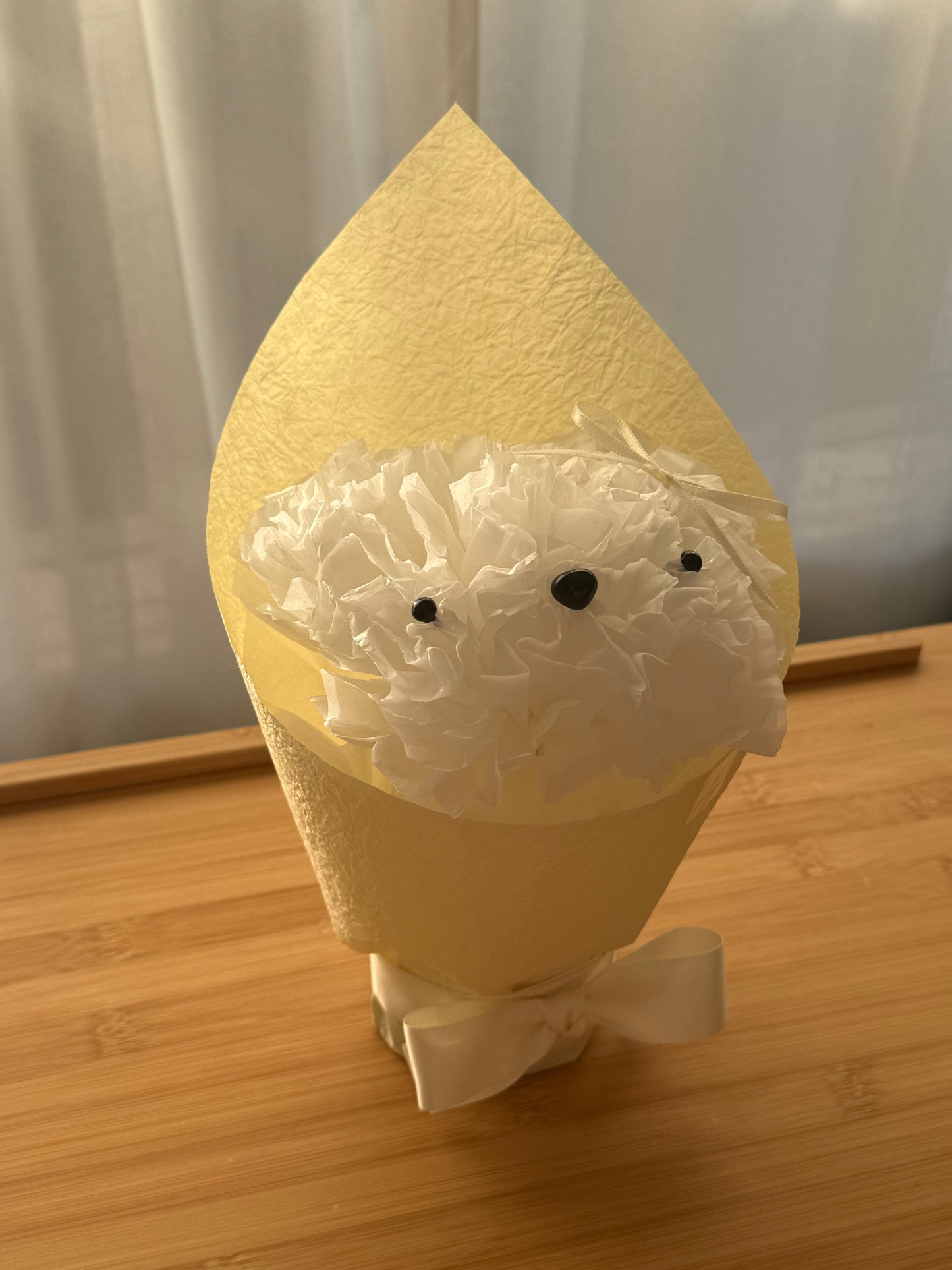White Puppy with a Bow ૮₍ ´ ꒳ `₎ა (Light Yellow)